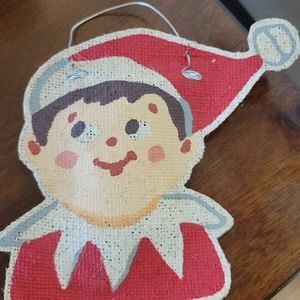 Cute elf on the shelf Ornament. Approx 5.5" tall.